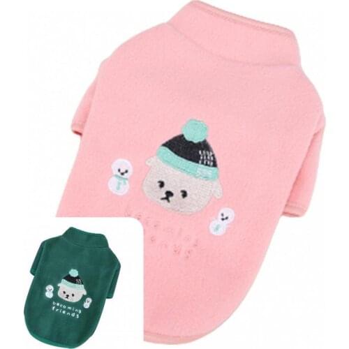 Skin-friendly Pretty Pet Dogs Sweater Clothes Soft Texture Dog Costume Cartoon Bear Pattern Pet Accessories