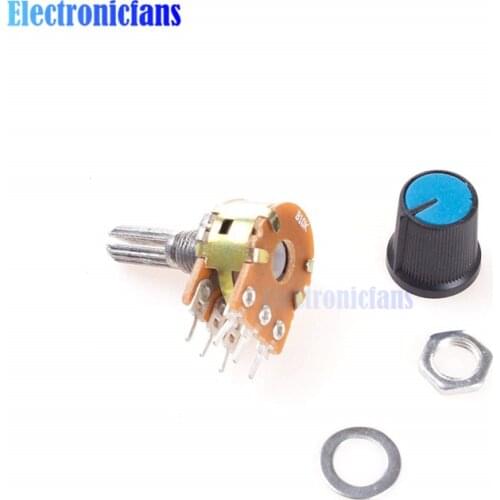 1pcs WH148 Potentiometer Resistor B10K 10K 6Pin Linear Taper Rotary Potentiometer for Arduino with Cap
