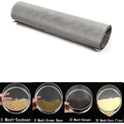 15x30cm 304 Stainless Steel Mesh Filter Net Metal Front Repair Fix Mesh Filtration Woven Wire Screening Sheet Screening filter