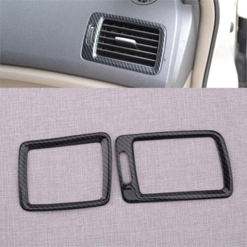 2pcs Carbon Fiber Print Dashboard Upper Console Air Outlet Vent Frame Cover Trim fit for HONDA Civic 8th 2006-2009 2010 2011