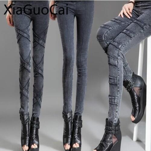 Women Jeans Autumn and Winter Elastic Plus Velvet Thickening Pencil Pants High Waist Denim Tight Leggings Outside Wearing Women