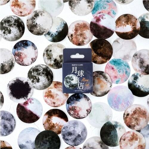 1box Scrapbooking Sticker Moon Hotel Interstellar Astronaut Series Bullet Journal Decoration Stationery Label Sticker DIY Album