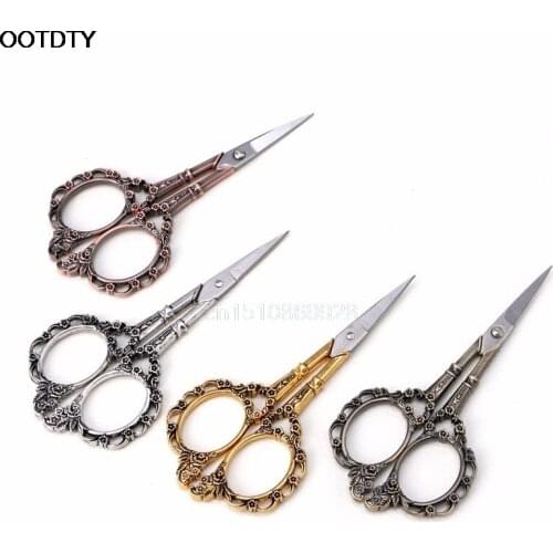 1PC Scissors Stainless Steel European Vintage Floral Scissors Sewing Shears DIY Tools