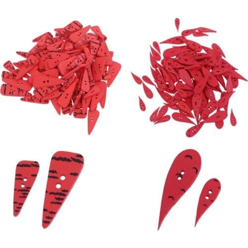 100 Pcs Carrot Nose Buttons 2 Holes Wooden Buttons for Crafting Sewing Card Making Scrapbooking DIY Craft Tool Embellishmensts