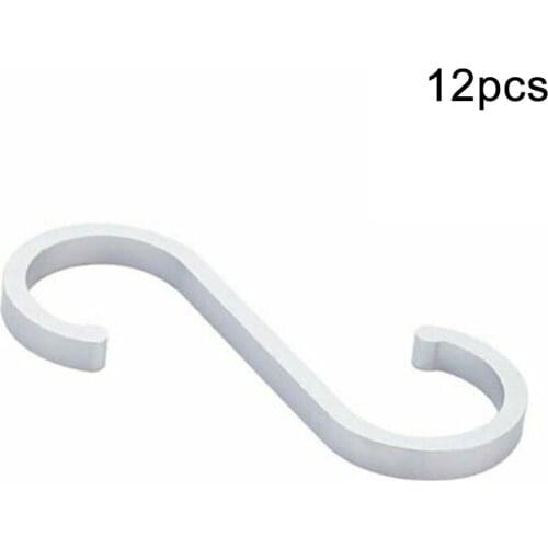 12Pcs S Hooks Anti-scratch Bathroom Clothes Hang Towels Hanger Hanging