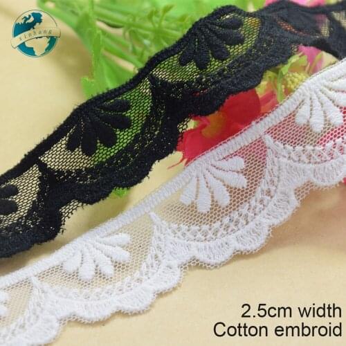 2.5cm Cotton embroid lace sewing ribbon guipure lace african lace fabric trim warp knitting DIY Garment Accessories#1770