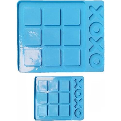 2 Sizes Tac Toe Game Board with XO Epoxy Resin Molds Family Game Silicone Molds T84A