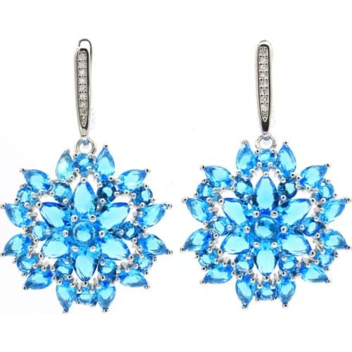 05x11mm 2020 New Arrival Created Red Blood Ruby Zircon Gift For Womans Silver Earrings