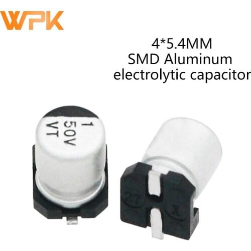 50Pcs 4*5.4 SMD Aluminum Electrolytic Capacitor Set 6.3V 10V 16V 25V 35V 50V 4.7UF 2.2UF 3.3UF 1UF 10UF 22UF 33UF Assorted Kit