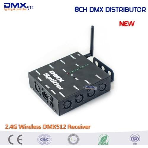 8 Way Wireless DMX512 Splitter LED Light Stage Light Signal Amplifier Splitter wireless DMX Distributor