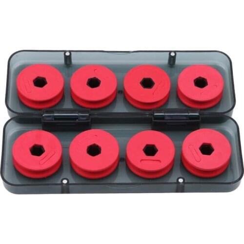 8pcs/16pcs Winding Board Fishing Spool Bobbin Spool Fishing Tackle Box Red Line ABS Storage Case Foam Shaft Fishing Accessor