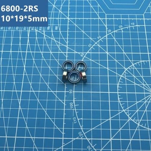 Free Shipping 10pcs 6800-2RS (10*19*5mm) Thin Section 6800 2RS deep groove ball Bearings 61800 RS 6800 With blue Sealed L-1910DD