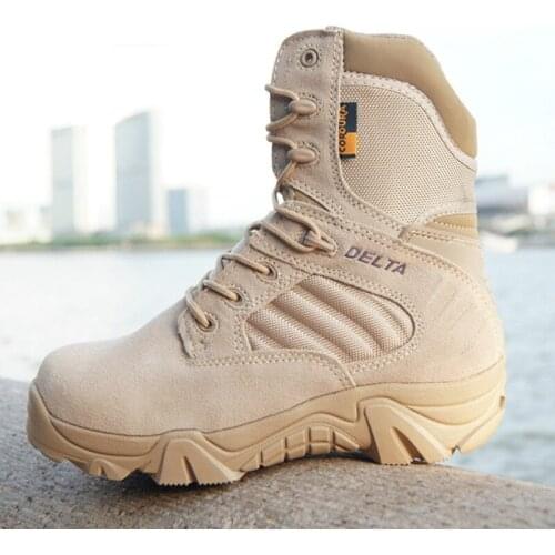 Winter Autumn Men Military Boots Delta Special Force Tactical Desert Combat Ankle Boats Army Work Shoes Leather Snow Boot male