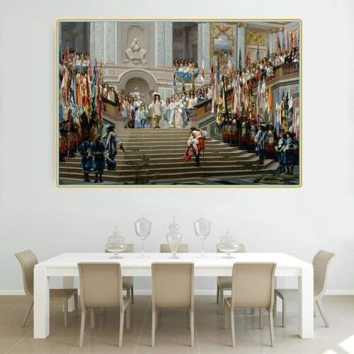 Citon Jean-Leon Gerome《The Reception for Prince Conde at Versailles》Canvas Oil Painting Art Picture Wall Decor Home Decoration