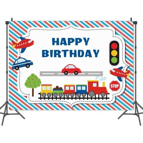 Traffic Lights Zebra Crossing Means of Transportation Photography Background Children Birthday Party Decoration Banner Backdrop