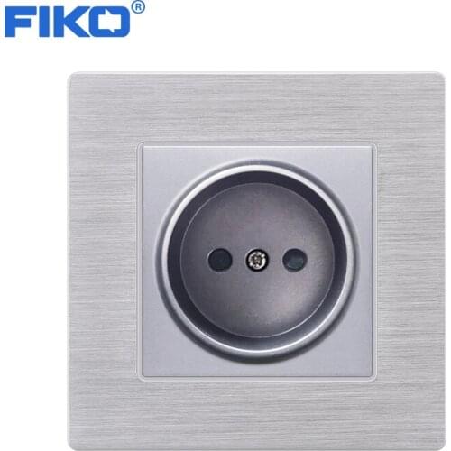 FIKO EU Russia Power Socket,16A EU Standard Electrical Outlet 86mm * 86mm white Aluminium Alloy Panel wall socket