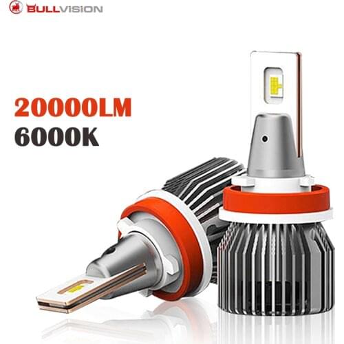H7 H11 LED super turbo Led H8 HB3 9005 H4 9006 HB4 Headlight bulbs for car 18-Pcs CSP chip 20000/LM 6000K 400% Brighter