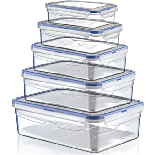 Hobby Life Plastic 5 Li Rectangle Sealed Storage Container (0,4 +,8 + 1,4 + 2,6 + 4,3Lt)
