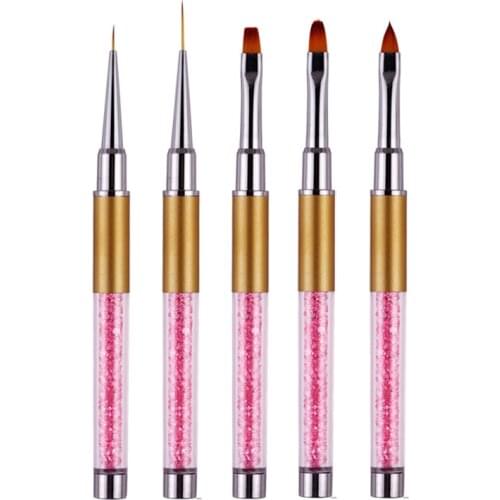 CHNRMJL 5Pcs/set Nail Art Drawing Painting liner Brush Acrylic UV Gel Polish Crystal Rhinestone DIY Nails Art Pen Manicure Tool