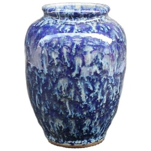 Chinese Old Porcelain Blue Glazed Porcelain Cans