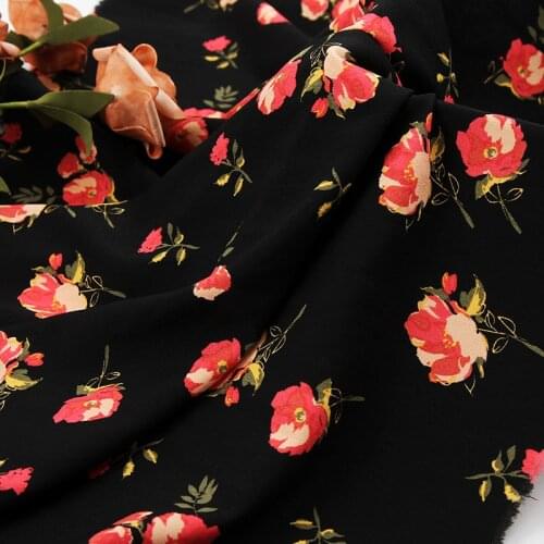 Composite Silk Crepe Polyester Plain Weave Fabric For Blouse Camisole Dress Fashion Designer Fabric DIY Handmade Cloth