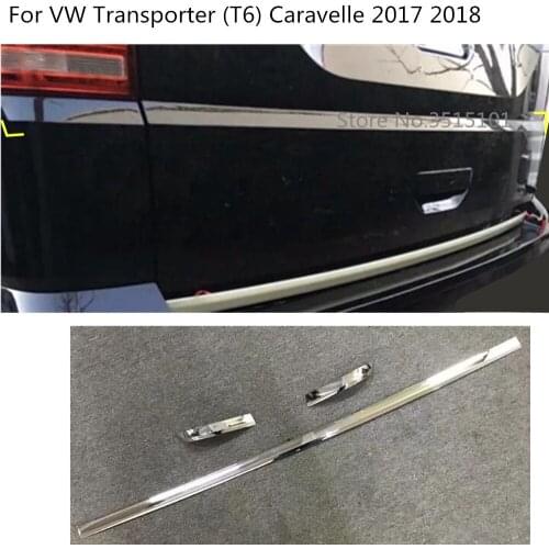 Car Cover Rear Door Upper Tailgate Frame Plate Trim Lamp Trunk Hoods 3pcs For VW Transporter (T6) Caravelle 2017 2018 2019