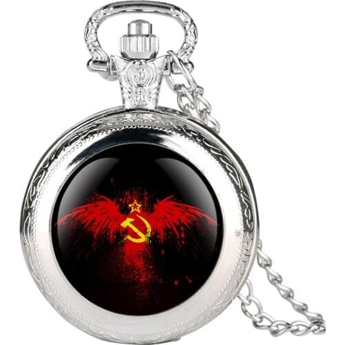 Quartz Mens Pocket Watch Eagle Party Emblem Pattern Pocket Watch for Boy Arabic Numeral Pocket Watches for Teenager