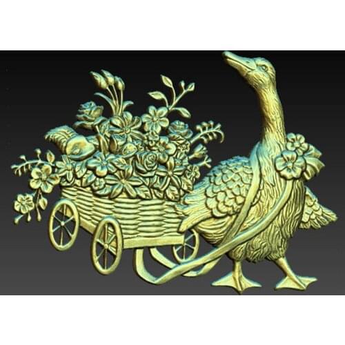 3d STL Model for CNC Router 3D Printer Artcam Aspire Bas Relief Peacock drag flower