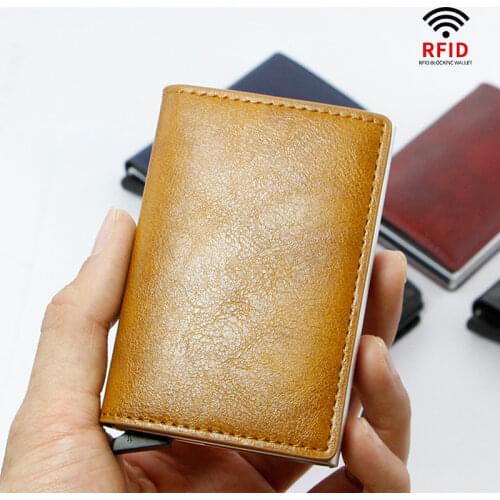 Men Credit Card Holders Business ID Card Case Fashion Automatic RFID Card Holder Aluminium Bank Card Wallets