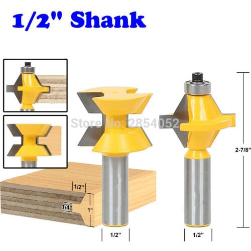 2Pcs 1/2" Shank Router Bit Set 120 Degree Woodworking Groove Chisel Cutter Tool