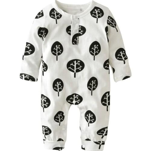 Newest Newborn Babies Rompers Clothes Neutral Style Leaf Printed Breathable Jumpsuit Unisex For Baby Boys Girls Playsuit