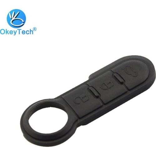 Okey Tech 5PCS/lot 3 Button Remote Control Rubber Car Fob Key Pad Replacement For Fiat 500 Grande Punto Panda Abarth Decorative