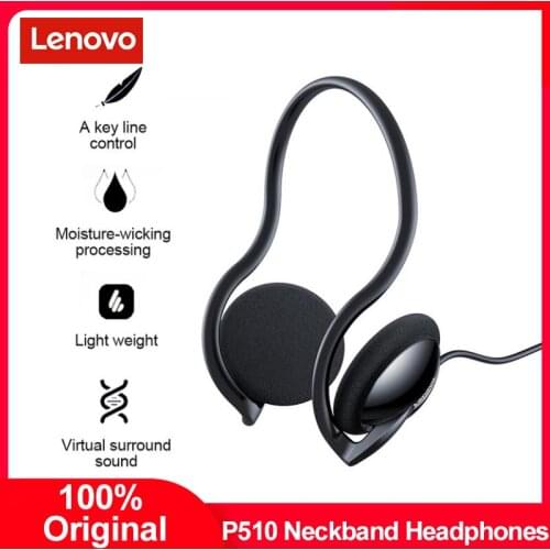 Original Lenovo P510 Wired Headset Gamer PC 3.5mm Neckband Headphones Noise Cancelling HiFi Stereo Sound Gaming Overear with Mic