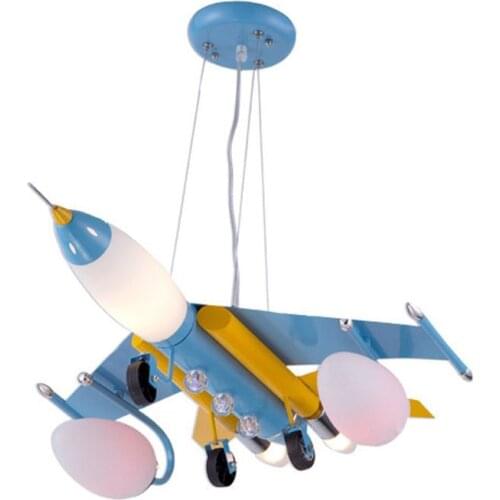 Iron Airplane Boys Room Hanging Lamp Creative Kids Room Pendant Light Baby Room Cartoon Pendant Lamps