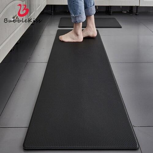 Bubble Kiss PVC Leather Floor Mat Carpet Home Non-Slip Kitchen Mat Carpet Modern Design Style Living Room Rug Solid Color Design