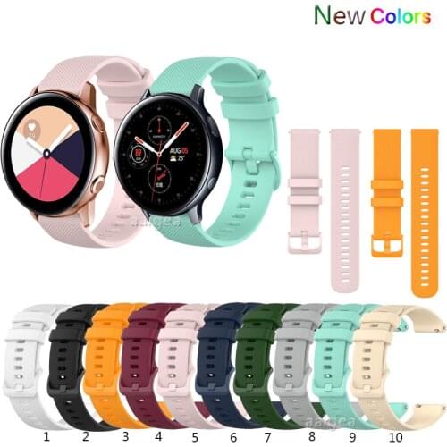 Colorful Soft Silicone Watch Strap Band For Samsung Galaxy Watch Active 2 40mm 44mm for Samsung Galaxy Watch3 41mm strap 20mm