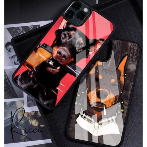 Animal Dachshund Doberman Dog Phone Case Rubber for iphone 11 12 Pro Max XS 8 7 6 6S Plus X 5S SE 2020 XR 12 Mini phone cases