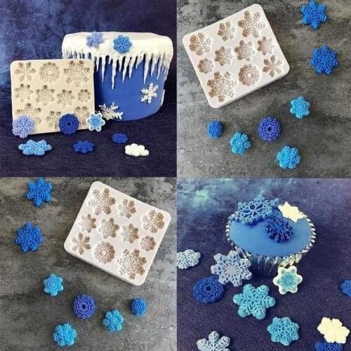 Christmas DIY bake snowflake mold cookie cake Liquid silicone mold