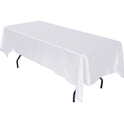1pcs/lot Satin White/Black/Pink Tablecloth Rectangular Hotel Banquet Table Cloth For Wedding Party Table Cover Home Decoration