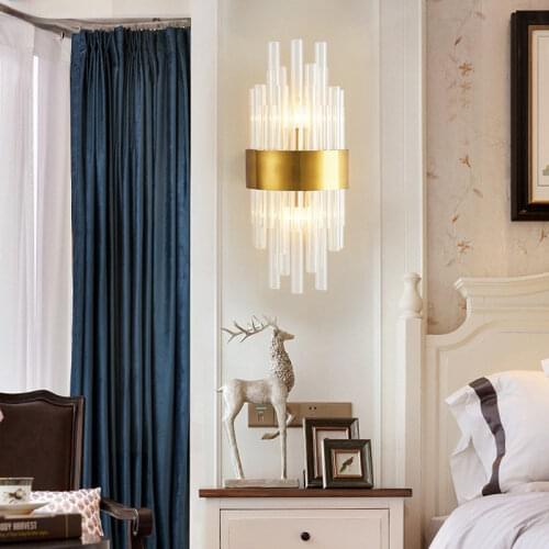 Living Room Luxury Gold E14 Led Wall Scones Modern Lustre Luminarias Glass Lamparas Fixtures Led Indoor Lighting