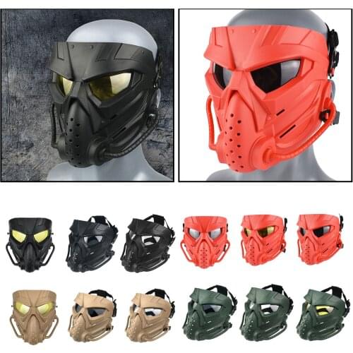 Tactical Hunting Cosplay Protection Half Face Helmet Goggles Guard