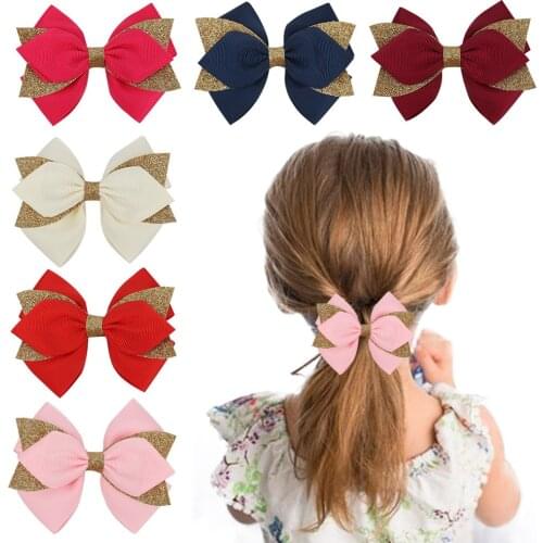 1PC Fashion Sweet Princess Lovely Children Gilrs Sweet Bow Hair Clips Hairpins Cute Corss Hair Accessories Headwear Ornament