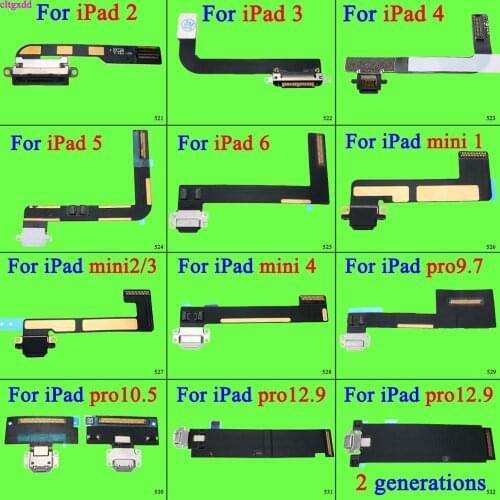 Cltgxdd Charging Port Parts Dock Port Flex Cable Repair For ipod Touch 5 for iPad 2 3 4 5 6 Air 2 Mini 1 2 3 4 Pro 9.7 10.5 12.9