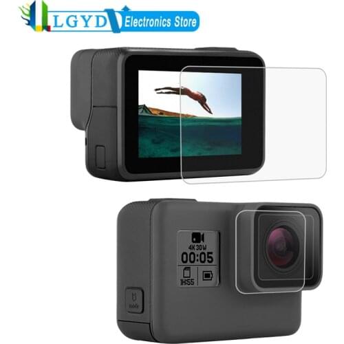 PULUZ Lens HD Screen Protector+LCD Display Tempered Glass Film for GoPro HERO7 Black/HERO7 Silver/HERO7 White/6/5 Protector