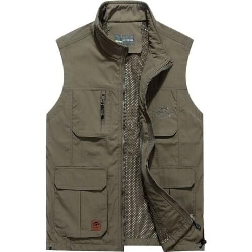 Multi Pocket Mesh Thin Summer Men Vest With Many Pockets Casual Photographer Work Outerwear Sleeveless Jacket Male Waistcoat
