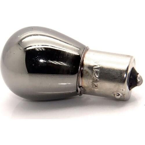 2 PCS S25 BAU15s 1156 P21W Amber Color silver Glass 12V 21W Car Stop Lights Chrome Silver Rear Indicator light