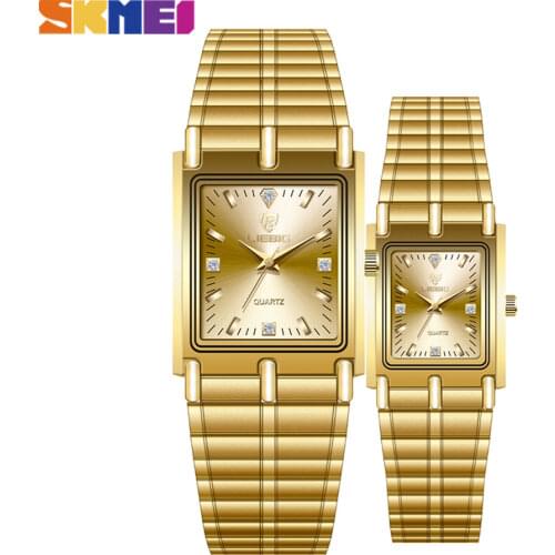 2021 Luxury Gold Steel Bracelet Wristwatches Female Male Clock Golden Quartz Watch For Men Women Watches relogio masculino L1018