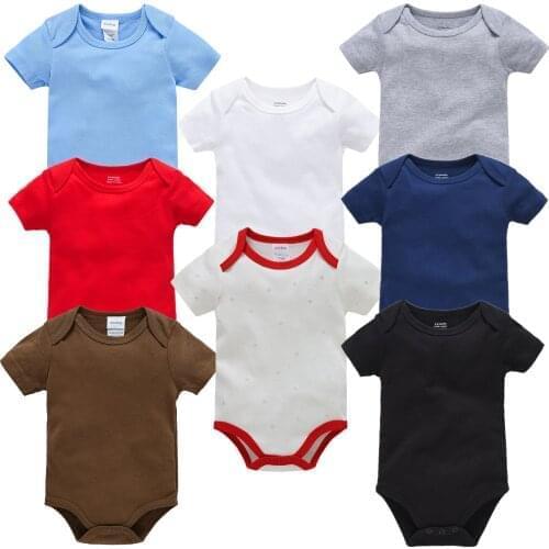 8PCS Summer Clothing Newborn Infant Baby Girl Clothes Short Sleeve Cartoon Bodysuit Unisex Jumpsuit 100% Cotton Playsuit Outfit
