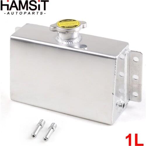 Hamsit Aluminum auxiliary fuel tank 1L Coolant Overflow Bottle Tank engine oil breathable can For 2010-2016 Honda Civic Acura