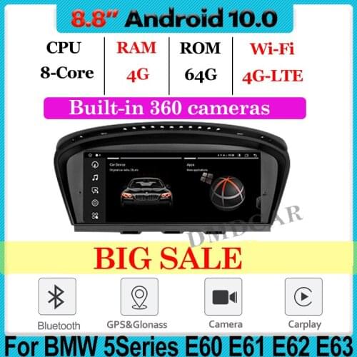 Android 10 For BMW Series 5/3 E60 E61 E62 E63 E90 E91 Car Multimedia Player GPS Navigation Head Unit with BT 4G LET Android 10